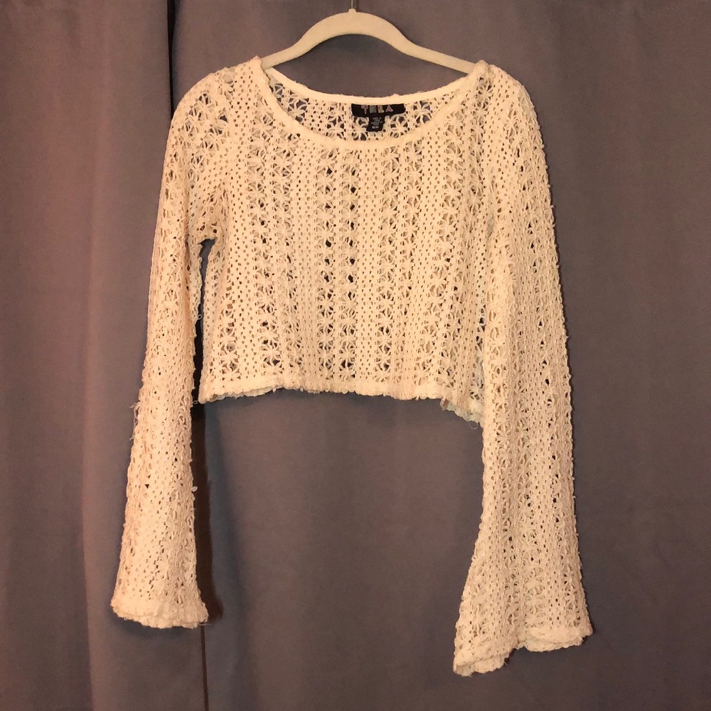 Crochet Bell Sleeve Crop Top